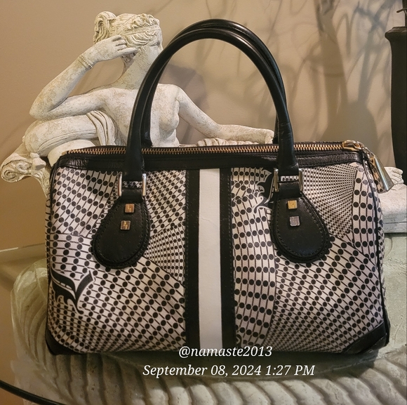 L.A.M.B. Gwen Stefani Samburu Speedy Satchel Leather Canvas Designer Celeb #33 - Picture 9 of 17